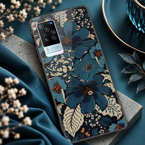 Vivo X60 Cover - ONation Botanical Bloom Series - HQ Ultra Shine Premium Infinity Glass Soft Silicon Borders Case