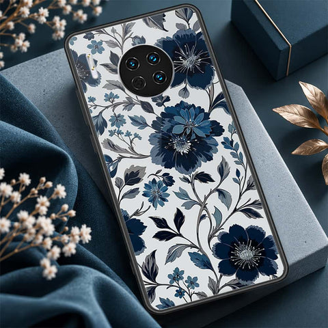 Huawei Mate 30 Cover - ONation Botanical Bloom Series - HQ Ultra Shine Premium Infinity Glass Soft Silicon Borders Case