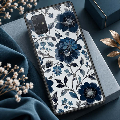 Samsung Galaxy A71 Cover - ONation Botanical Bloom Series - HQ Ultra Shine Premium Infinity Glass Soft Silicon Borders Case