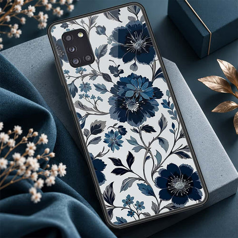 Samsung Galaxy A31 Cover - ONation Botanical Bloom Series - HQ Ultra Shine Premium Infinity Glass Soft Silicon Borders Case