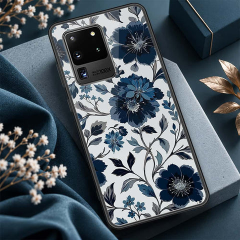 Samsung Galaxy S20 Ultra Cover - ONation Botanical Bloom Series - HQ Ultra Shine Premium Infinity Glass Soft Silicon Borders Case