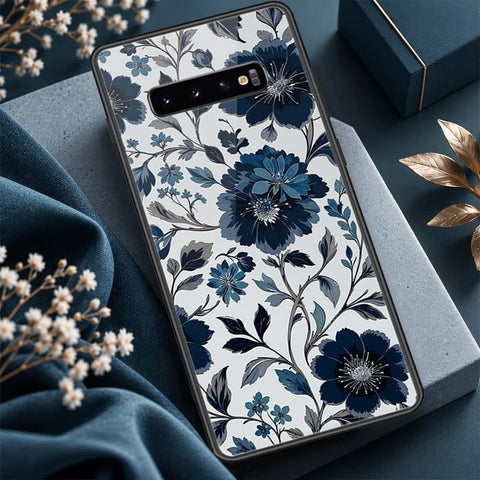 Samsung Galaxy S10 Plus Cover - ONation Botanical Bloom Series - HQ Ultra Shine Premium Infinity Glass Soft Silicon Borders Case