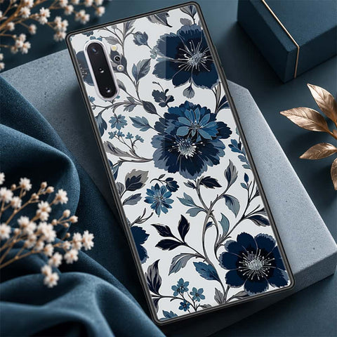 Samsung Galaxy Note 10 Plus Cover - ONation Botanical Bloom Series - HQ Ultra Shine Premium Infinity Glass Soft Silicon Borders Case