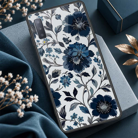 Samsung Galaxy A7 2018 Cover - ONation Botanical Bloom Series - HQ Ultra Shine Premium Infinity Glass Soft Silicon Borders Case