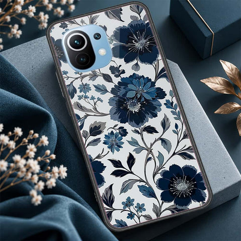 Xiaomi Mi 11 Cover - ONation Botanical Bloom Series - HQ Ultra Shine Premium Infinity Glass Soft Silicon Borders Case