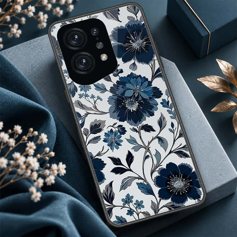 Oppo Find X5 Cover - ONation Botanical Bloom Series - HQ Ultra Shine Premium Infinity Glass Soft Silicon Borders Case