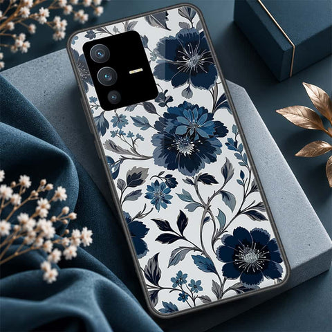 Vivo V23 5G Cover - ONation Botanical Bloom Series - HQ Ultra Shine Premium Infinity Glass Soft Silicon Borders Case