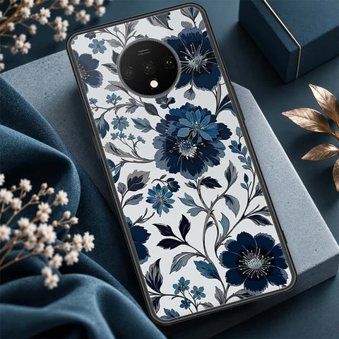 OnePlus 7T Cover - ONation Botanical Bloom Series - HQ Ultra Shine Premium Infinity Glass Soft Silicon Borders Case