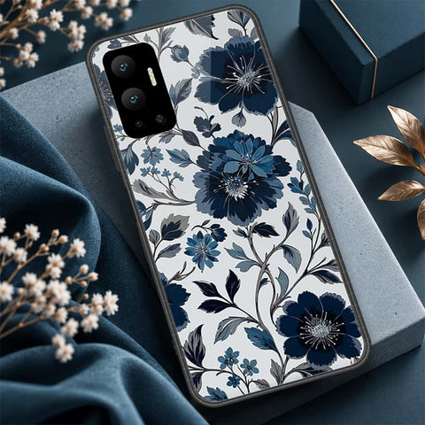 Infinix Hot 12 Cover - ONation Botanical Bloom Series - HQ Ultra Shine Premium Infinity Glass Soft Silicon Borders Case