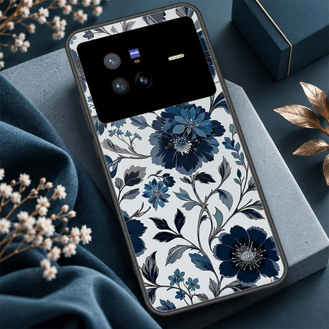 Vivo X80 Cover - ONation Botanical Bloom Series - HQ Ultra Shine Premium Infinity Glass Soft Silicon Borders Case