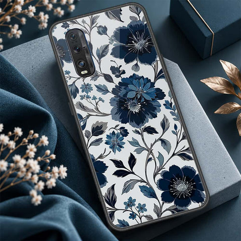 Oppo Find X2 Cover - ONation Botanical Bloom Series - HQ Ultra Shine Premium Infinity Glass Soft Silicon Borders Case