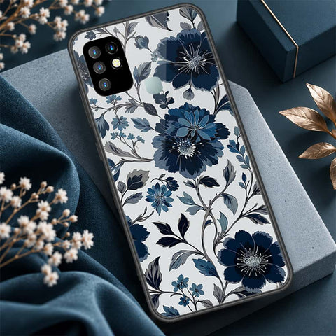 Infinix Hot 10 Cover - ONation Botanical Bloom Series - HQ Ultra Shine Premium Infinity Glass Soft Silicon Borders Case
