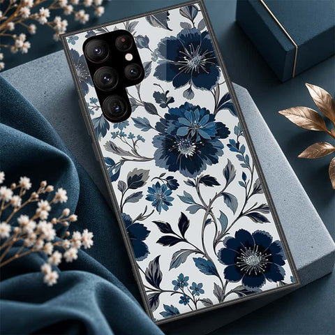 Samsung Galaxy S23 Ultra 5G Cover - ONation Botanical Bloom Series - HQ Ultra Shine Premium Infinity Glass Soft Silicon Borders Case