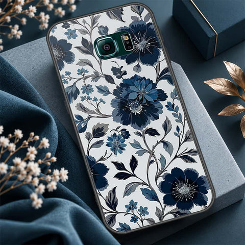 Samsung Galaxy S6 Edge Cover - ONation Botanical Bloom Series - HQ Ultra Shine Premium Infinity Glass Soft Silicon Borders Case