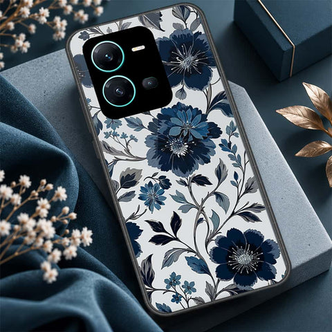 Vivo X80 Lite Cover - ONation Botanical Bloom Series - HQ Ultra Shine Premium Infinity Glass Soft Silicon Borders Case