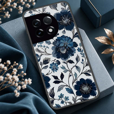 OnePlus 11R Cover - ONation Botanical Bloom Series - HQ Ultra Shine Premium Infinity Glass Soft Silicon Borders Case