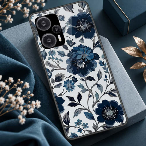 Xiaomi Redmi Note 12 Turbo Cover - ONation Botanical Bloom Series - HQ Ultra Shine Premium Infinity Glass Soft Silicon Borders Case