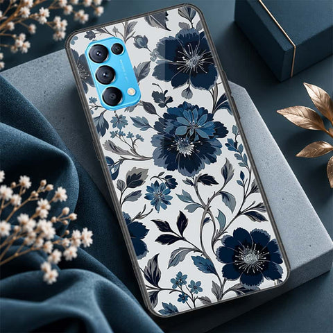 Oppo Reno 5 4G Cover - ONation Botanical Bloom Series - HQ Ultra Shine Premium Infinity Glass Soft Silicon Borders Case