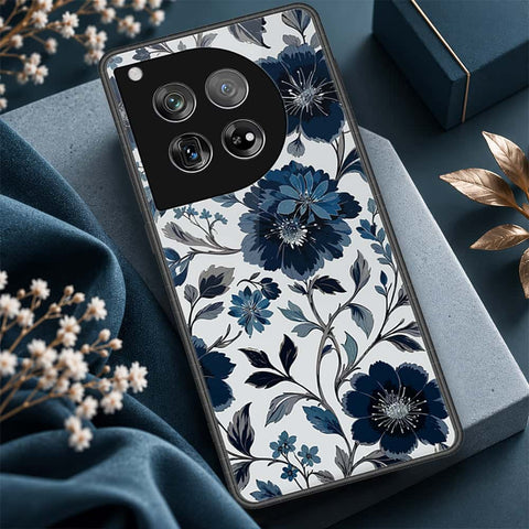OnePlus 12 Cover - ONation Botanical Bloom Series - HQ Ultra Shine Premium Infinity Glass Soft Silicon Borders Case