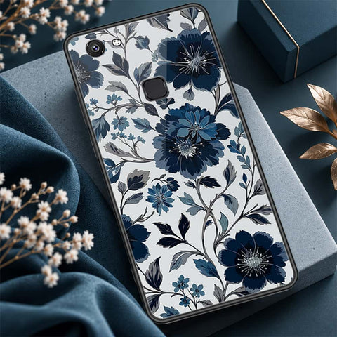 Vivo V7 Cover - ONation Botanical Bloom Series - HQ Ultra Shine Premium Infinity Glass Soft Silicon Borders Case