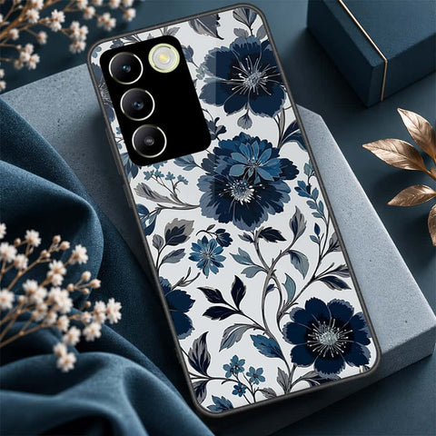Vivo Y200e Cover - ONation Botanical Bloom Series - HQ Ultra Shine Premium Infinity Glass Soft Silicon Borders Case
