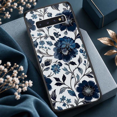 Samsung Galaxy S10 Cover - ONation Botanical Bloom Series - HQ Ultra Shine Premium Infinity Glass Soft Silicon Borders Case