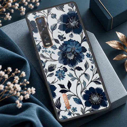 Oppo Find X2 Pro Cover - ONation Botanical Bloom Series - HQ Ultra Shine Premium Infinity Glass Soft Silicon Borders Case