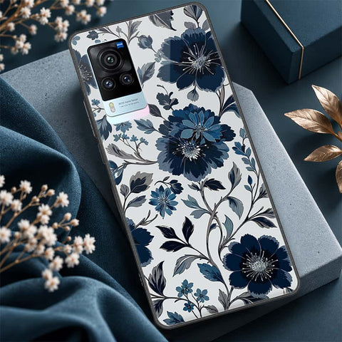 Vivo X60 Cover - ONation Botanical Bloom Series - HQ Ultra Shine Premium Infinity Glass Soft Silicon Borders Case
