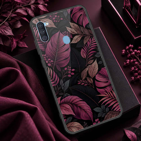 Samsung Galaxy M11 Cover - ONation Botanical Bloom Series - HQ Ultra Shine Premium Infinity Glass Soft Silicon Borders Case