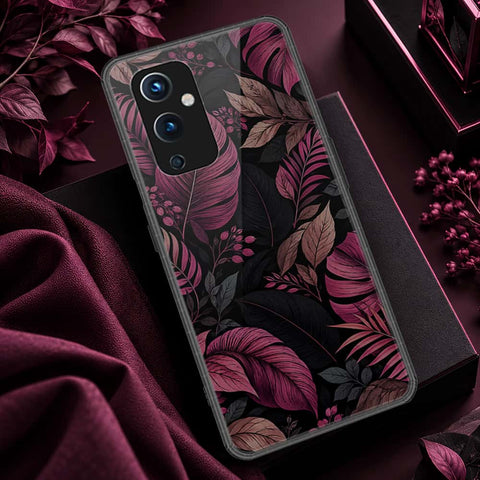 OnePlus 9 Cover - ONation Botanical Bloom Series - HQ Ultra Shine Premium Infinity Glass Soft Silicon Borders Case