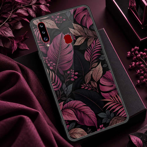 Samsung Galaxy A20s Cover - ONation Botanical Bloom Series - HQ Ultra Shine Premium Infinity Glass Soft Silicon Borders Case