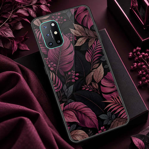 OnePlus 8T Cover - ONation Botanical Bloom Series - HQ Ultra Shine Premium Infinity Glass Soft Silicon Borders Case