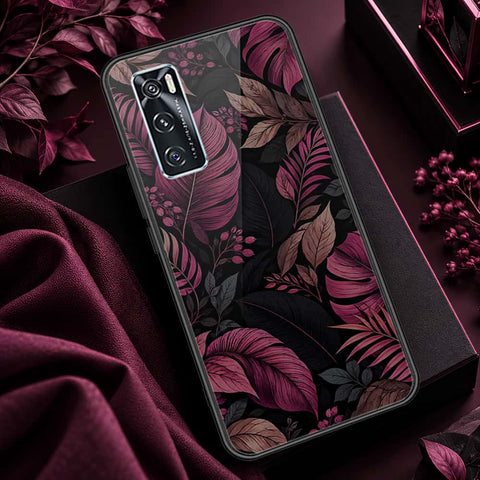 Vivo V20 SE Cover - ONation Botanical Bloom Series - HQ Ultra Shine Premium Infinity Glass Soft Silicon Borders Case