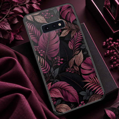 Samsung Galaxy S10e Cover - ONation Botanical Bloom Series - HQ Ultra Shine Premium Infinity Glass Soft Silicon Borders Case