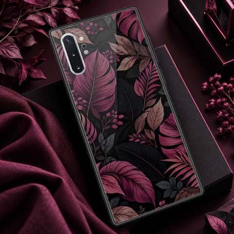 Samsung Galaxy Note 10 Plus Cover - ONation Botanical Bloom Series - HQ Ultra Shine Premium Infinity Glass Soft Silicon Borders Case