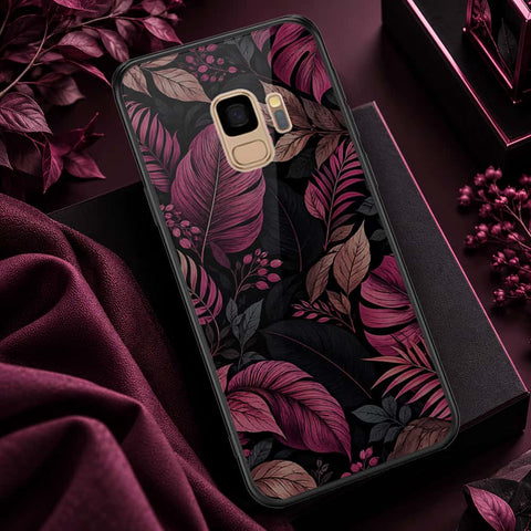 Samsung Galaxy S9 Cover - ONation Botanical Bloom Series - HQ Ultra Shine Premium Infinity Glass Soft Silicon Borders Case