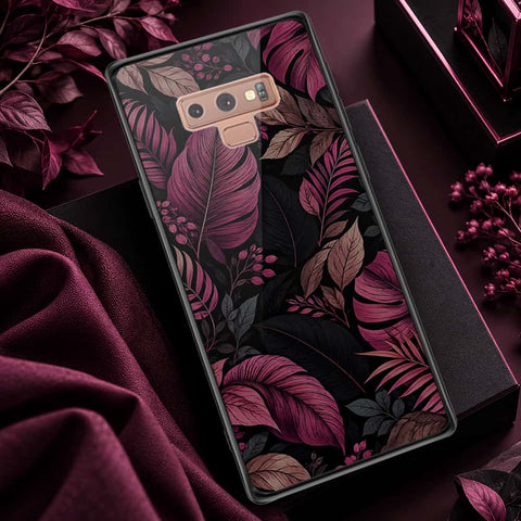 Samsung Galaxy Note 9 Cover - ONation Botanical Bloom Series - HQ Ultra Shine Premium Infinity Glass Soft Silicon Borders Case