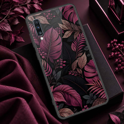 Samsung Galaxy A70s Cover - ONation Botanical Bloom Series - HQ Ultra Shine Premium Infinity Glass Soft Silicon Borders Case