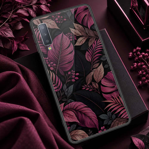 Samsung Galaxy A7 2018 Cover - ONation Botanical Bloom Series - HQ Ultra Shine Premium Infinity Glass Soft Silicon Borders Case