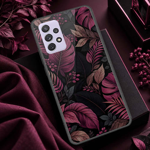 Samsung Galaxy A72 Cover - ONation Botanical Bloom Series - HQ Ultra Shine Premium Infinity Glass Soft Silicon Borders Case