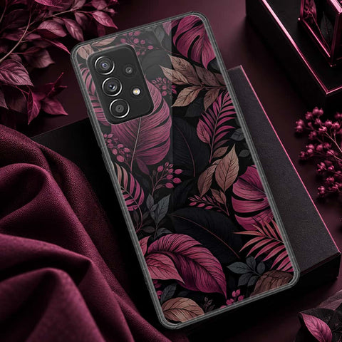 Samsung Galaxy A52 Cover - ONation Botanical Bloom Series - HQ Ultra Shine Premium Infinity Glass Soft Silicon Borders Case