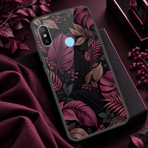 Xiaomi Mi A2 Cover - ONation Botanical Bloom Series - HQ Ultra Shine Premium Infinity Glass Soft Silicon Borders Case