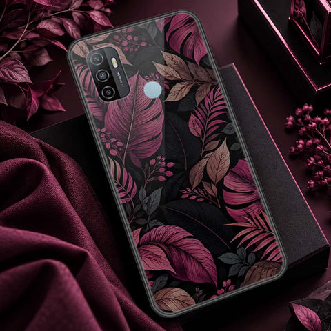 Oppo A53 Cover - ONation Botanical Bloom Series - HQ Ultra Shine Premium Infinity Glass Soft Silicon Borders Case