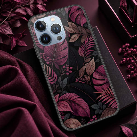 iPhone 13 Pro Cover - ONation Botanical Bloom Series - HQ Ultra Shine Premium Infinity Glass Soft Silicon Borders Case