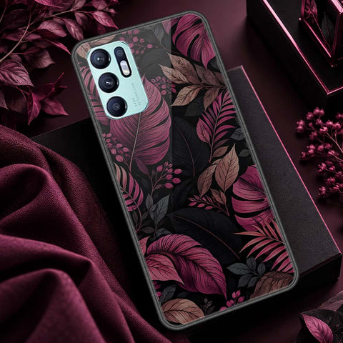 Oppo Reno 6 Cover - ONation Botanical Bloom Series - HQ Ultra Shine Premium Infinity Glass Soft Silicon Borders Case