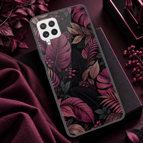 Samsung Galaxy M32 Cover - ONation Botanical Bloom Series - HQ Ultra Shine Premium Infinity Glass Soft Silicon Borders Case