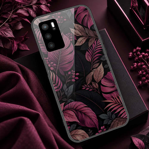 Oppo A16 Cover - ONation Botanical Bloom Series - HQ Ultra Shine Premium Infinity Glass Soft Silicon Borders Case