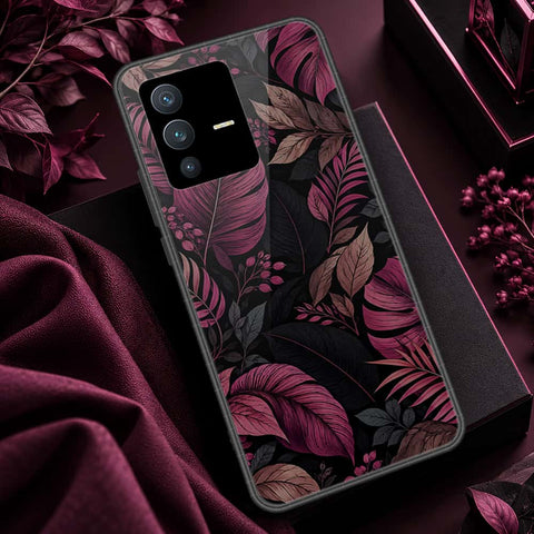 Vivo V23 5G Cover - ONation Botanical Bloom Series - HQ Ultra Shine Premium Infinity Glass Soft Silicon Borders Case