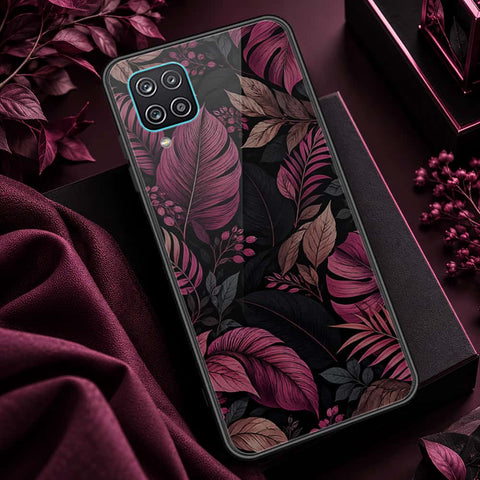 Samsung Galaxy A12 Nacho Cover - ONation Botanical Bloom Series - HQ Ultra Shine Premium Infinity Glass Soft Silicon Borders Case