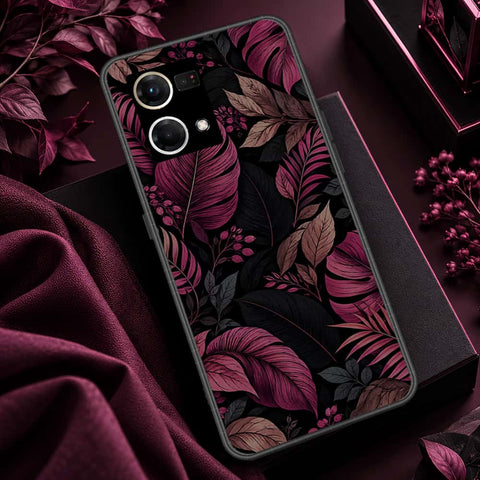 Oppo Reno 8 4G Cover - ONation Botanical Bloom Series - HQ Ultra Shine Premium Infinity Glass Soft Silicon Borders Case